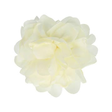 Haarspeld Duckklem 10cm – Haarbloem – Gladde Stof – Creme, Nieuw