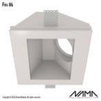 FOS06 Trimless Inbouwspot Vierkant-Schuin - Gips - GU10 Ø.., Ophalen of Verzenden, Nieuw