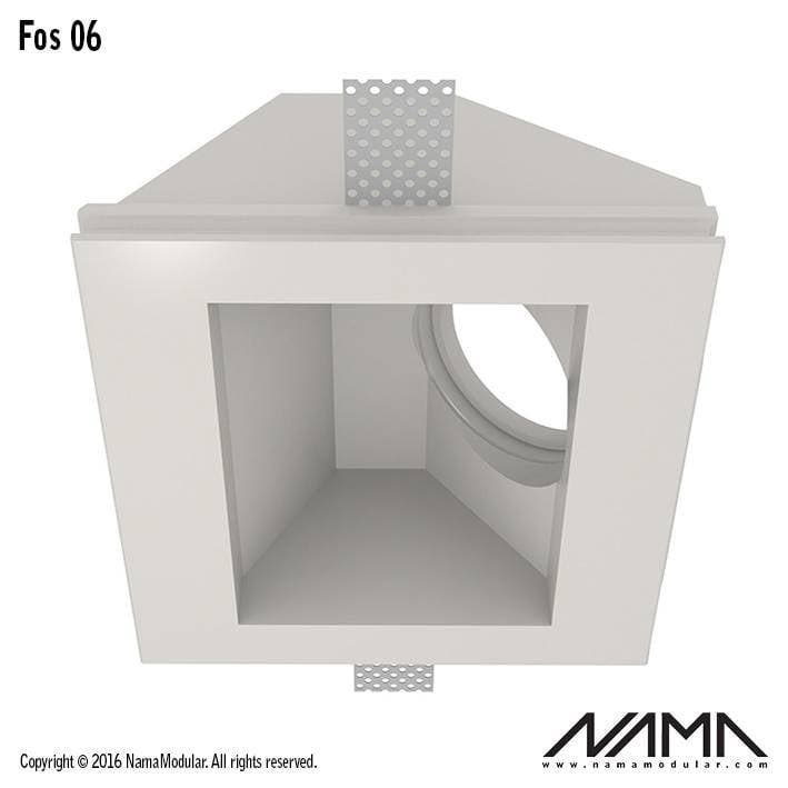 FOS06 Trimless Inbouwspot Vierkant-Schuin - Gips - GU10 Ø.., Huis en Inrichting, Lampen | Overige, Nieuw, Ophalen of Verzenden