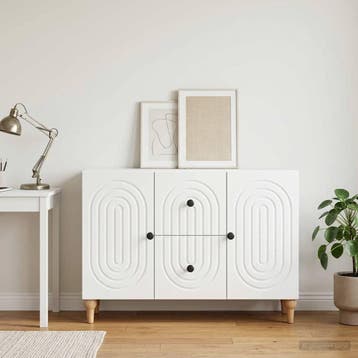 vidaXL TV-kast met lade Wit 89 x 34,5 x 60 cm Bewerkt hout, Huis en Inrichting, Minder dan 50 cm, Verzenden, Nieuw, Minder dan 100 cm