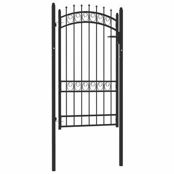 vidaXL Hekpoort EMMEN met stalen pinnen 103x134,5 cm zwart, Verzenden, Nieuw