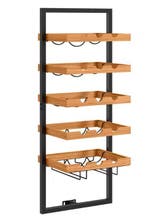 Wand Wijnrek 5-Lagen – Met Glashouder en Ruimte 15 Flessen, Huis en Inrichting, Woonaccessoires | Wijnrekken, Verzenden, Nieuw