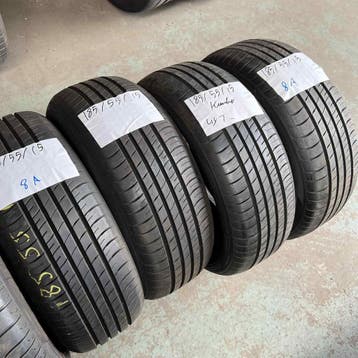 4 x Kumho 185-55-15 Zomerbanden 7mm, Gebruikt, 15 inch, Band(en), Personenwagen