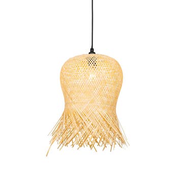 Oosterse buiten hanglamp bamboe IP44 - Carlos, Tuin en Terras, Buitenverlichting, Verzenden, Nieuw