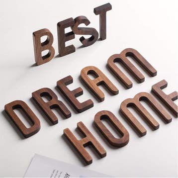 Walnoten hout letters, keuze uit 41 letters/cijfers/symbolen, Verzenden, Nieuw, Wanddecoratie