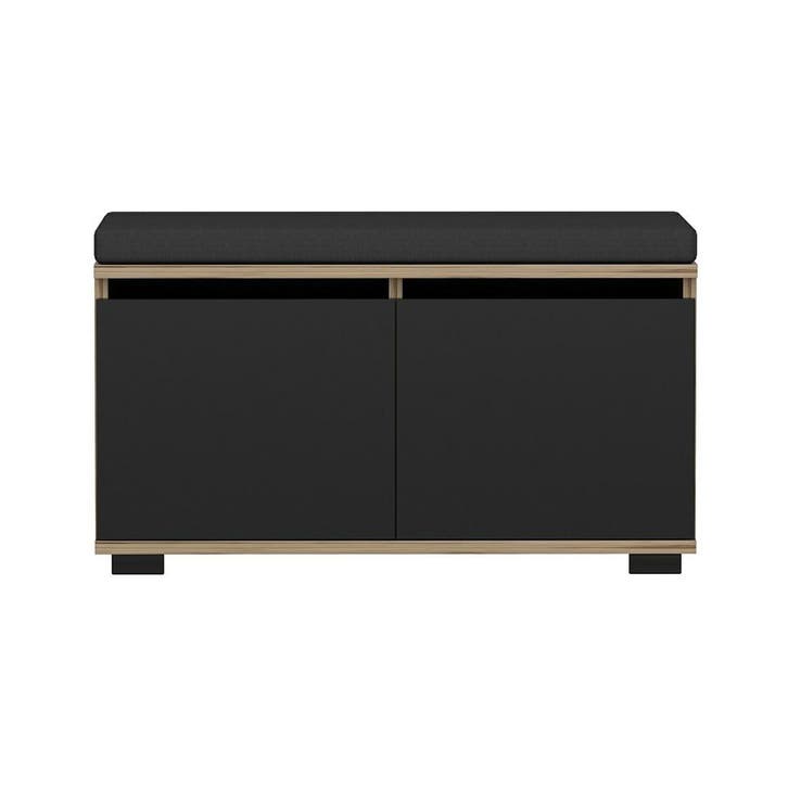 [en.casa] Schoenenrek Brande 42x80x35 cm Eiken zwart, Huis en Inrichting, Kasten | Schoenenkasten, Verzenden