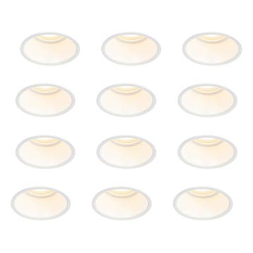 Set van 12 inbouwspots wit GU10 50mm IP44 - Dept, Verzenden, Nieuw