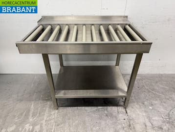 RVS Afvoertafel / rollenbaan tbv doorschuifvaatwasser 110,5, Zakelijke goederen, Horeca | Keukenapparatuur, Ophalen of Verzenden