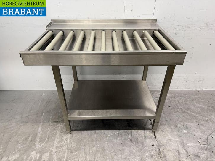 RVS Afvoertafel / rollenbaan tbv doorschuifvaatwasser 110,5, Zakelijke goederen, Horeca | Keukenapparatuur, Gebruikt, Ophalen of Verzenden