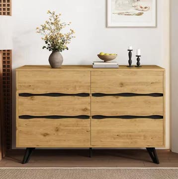 Ladekast met 6 Lades – Modern Houten Dressoir 120×40×75,5 cm, Verzenden, Nieuw
