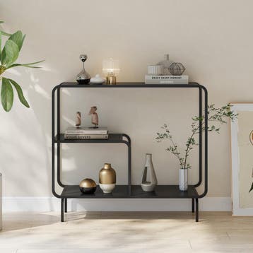 Consoletafel Færder 92x33x82 cm zwart mat [en.casa], Verzenden, Nieuw
