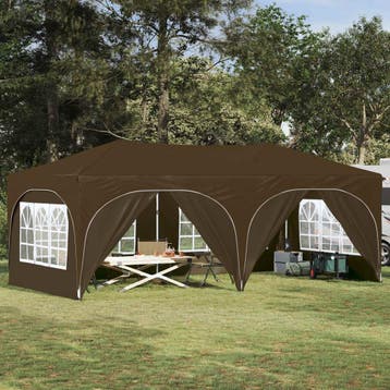 vidaXL Pop-up partytent 575 x 288 x 245 cm Taupe Oxford Stof, Verzenden, Nieuw, Partytent