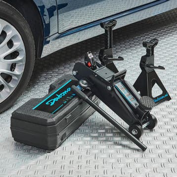 Datona Autokrik 2 ton + assteunen 3 ton - Datona - Zwart, Ophalen of Verzenden, Nieuw