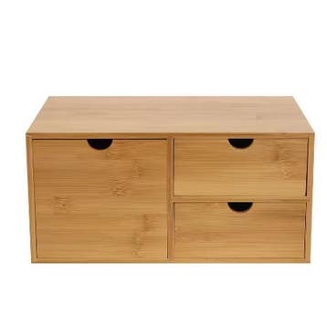 Bamboe Bureau Organizer met 3 Lades, Verzenden, Nieuw