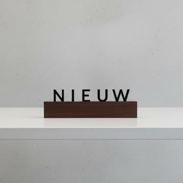 Oacklux Kana Letterhouder Notenhout 200 mm - Zwarte letters, Nieuw in verpakking