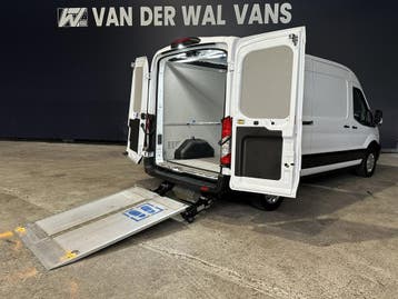 Ford Transit 2.0 TDCI 131pk L3H2 ** Laadklep ** Euro6 Airco, Stof, Gebruikt, Wit, Dealer onderhouden