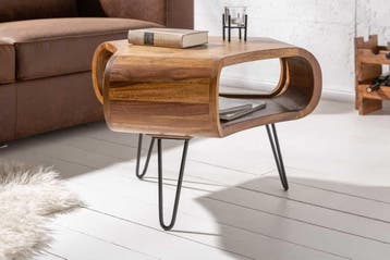Retro salontafel ORGANIC LIVING 70cm Sheesham palissander, Ophalen of Verzenden, Nieuw