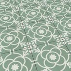 Keramische Portugese vloertegels 20x20 groen met wit bloemet, Verzenden, Nieuw