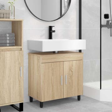 vidaXL Badkamer Waskom Sonoma Eiken 60 x 35 x 60 cm Bewerkt, Verzenden, Nieuw