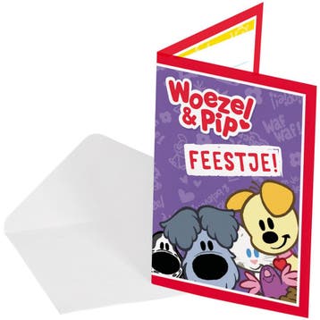Uitnodigingen Woezel En Pip (8st), Hobby en Vrije tijd, Feestartikelen, Ophalen of Verzenden, Nieuw