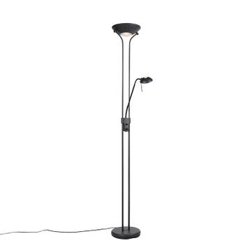 Vloerlamp zwart met leeslamp incl. LED en dimmer - Diva 2, Verzenden, Nieuw