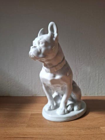 Lomonosov - sculptuur, Bulldog - 21 cm - Porselein