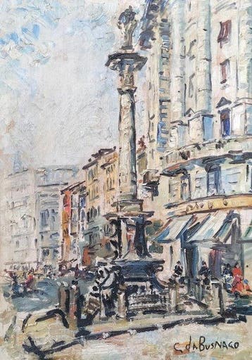 Giovanni Colombo da Busnago (1908-1972) - Milano, La Colonna, Antiek en Kunst, Kunst | Schilderijen | Klassiek