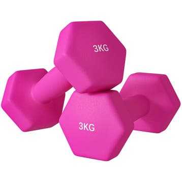 SPORTNOW Set Van 2 Dumbbells 2 X 3 Kg Dumbbellset, Vloervrie, Sport en Fitness, Verzenden, Nieuw