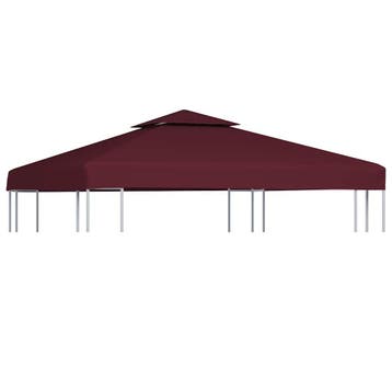 vidaXL Prieeldak 2-laags 3x3m 310 g/m² bordeaux, Verzenden, Nieuw