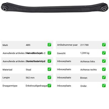 Draagarm Achteras Binnen Onder Smart Fortwo electric drive, Verzenden, Nieuw, Smart