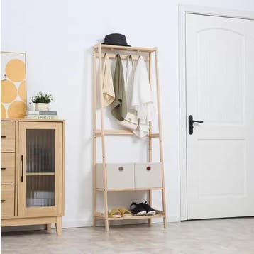 Houten Kapstok met Schoenenrek – 2 Laden, 4 Haken en Plank, Verzenden, Nieuw