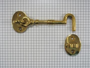 Deurhaak en vanger klein, geelmessing, Verzenden, Nieuw