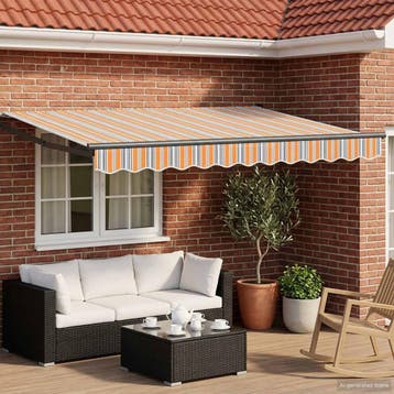 vidaXL Handbediende luifel met LEDs 3,5 x 2,5 m, Verzenden, Nieuw