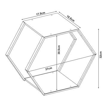 Wandrek Tand 4-delig wandplankenset zwart 32x37x19 cm [en.ca, Huis en Inrichting, Woonaccessoires | Wandplanken en Boekenplanken