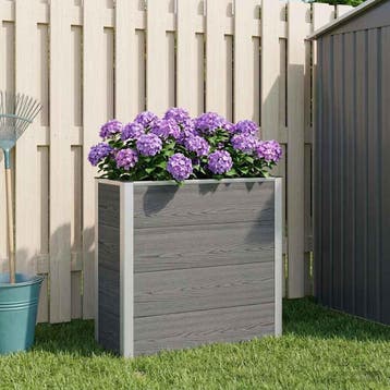 vidaXL Verhoogde plantenbak Grijs 75 x 30 x 82 cm WPC en, Verzenden, Nieuw, Minder dan 60 cm, 60 cm of meer