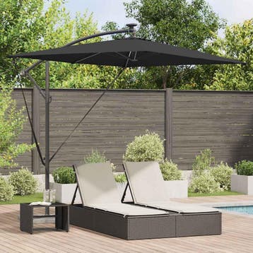 vidaXL Parasol Zwart 294 x 200 x 270 cm Polyester en, Verzenden, Nieuw, 2 tot 3 meter