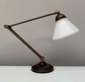 Bureaulamp - Opaline glas - Art Deco stijl bureaulamp, Antiek en Kunst, Curiosa en Brocante