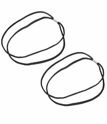 Haarband Sport 0,5cm - Elastiek - Dubbel - Zwart - Set van 2, Nieuw