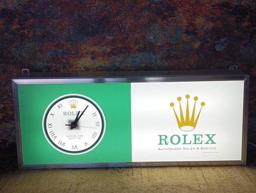 ≥ Rolex - Lichtbord - aluminium, plexiglas, glas — Antiek