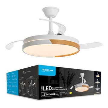 Modee plafondventilator met lamp 33W 4600lm CCT 3000-6000..., Ophalen of Verzenden, Nieuw