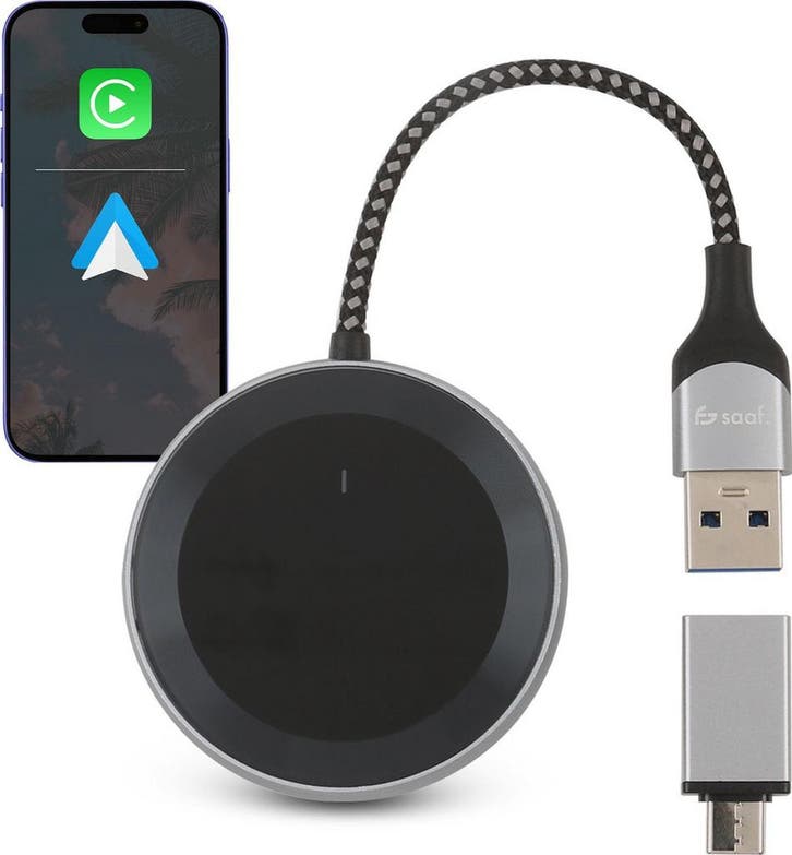 2dekans | Saaf D200 Plus Apple CarPlay & Android Auto Dongle, Auto diversen, Autonavigatie, Zo goed als nieuw, Ophalen of Verzenden
