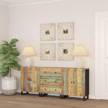 vidaXL 3 st Dressoir massief gerecycled hout, Verzenden, Nieuw, Overige houtsoorten, Minder dan 50 cm