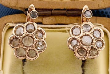 Zonder minimumprijs - Oorbellen - 9 kt. Roségoud Diamant, Sieraden, Tassen en Uiterlijk, Oorbellen, Nieuw