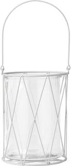 Bloomingville - Windlicht Graphic - Metaal/Glas - Grijs -, Verzenden