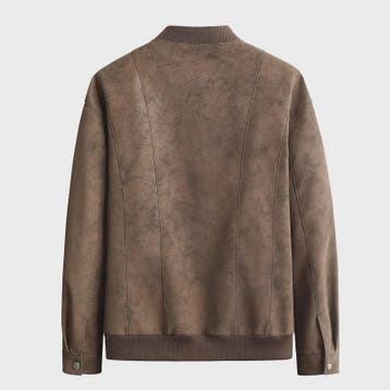 Herfst/Winter Heren Suède Bomberjack met Baseballkraag - Cas, Verzenden, Nieuw