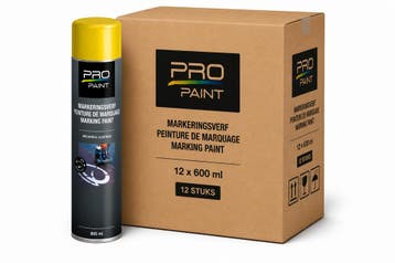 Pro paint markeringsverf 12 stuks, 600 ml, geel, Verzenden, Nieuw