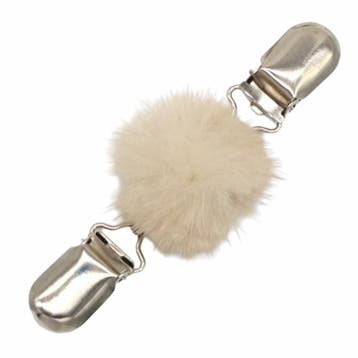 Fako Bijoux - Vestsluiting - Vestclip - Bontje - Beige, Verzenden, Nieuw