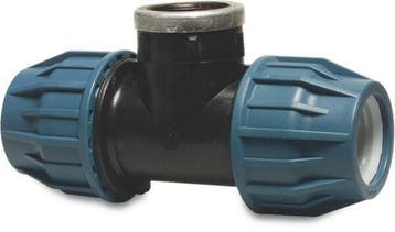 Pe draad T-stuk 90°, 2x klem / 1x binnendraad-32 mm x 1½”, Verzenden, Nieuw