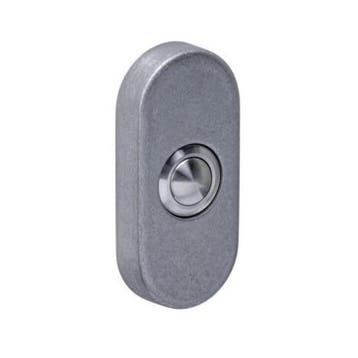 Deurbel ovaal 65x30x10mm verdekt rvs getrommeld - voor vo..., Ophalen of Verzenden, Nieuw, Rvs, Overige typen
