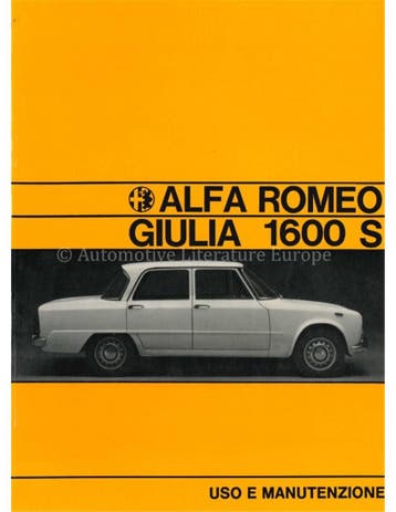 1969 ALFA ROMEO GIULIA 1600 S INSTRUCTIEBOEKJE ITALIAANS, Auto diversen, Handleidingen en Instructieboekjes